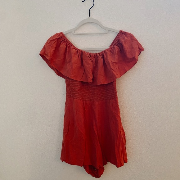 asos pink off-shoulder romper - Picture 2 of 2